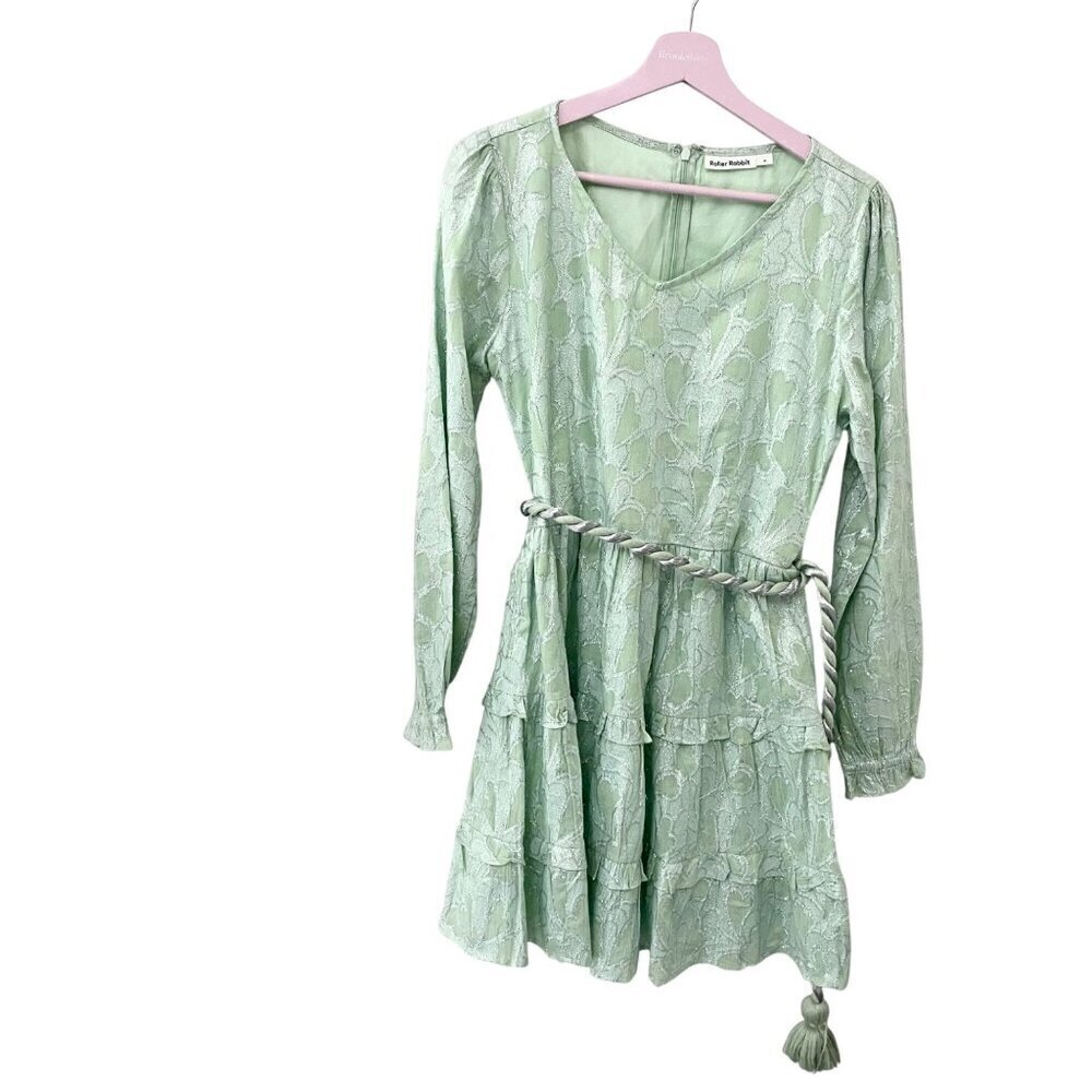 Tuckernuck Roller Rabbit Clermont Nori Dress Green Metallic Size M